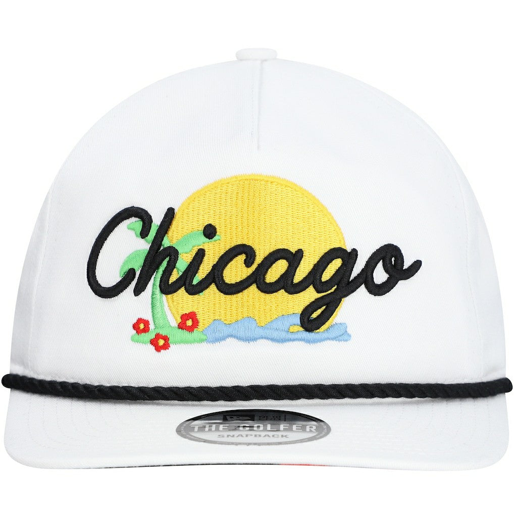 Chicago Bulls Island Oasis Golfer Snapback Hat - White for sale