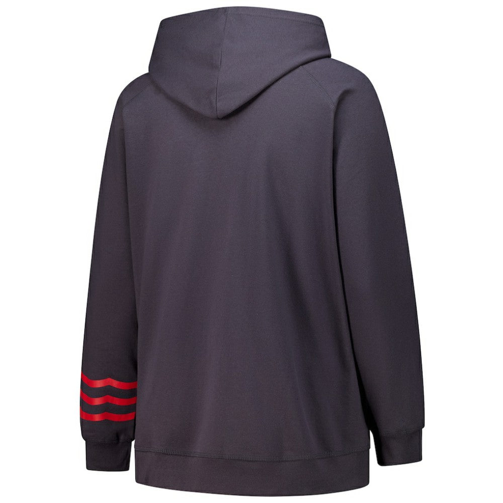 Chicago Blackhawks Fanatics Women's Plus Size Lightweight Fleece Raglan Pullover Hoodie - Charcoal Hoodies