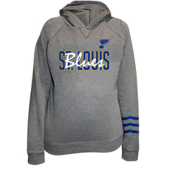St. Louis Blues Fanatics Women's Plus Size Lightweight Fleece Raglan Pullover Hoodie - Heather Gray Hoodies