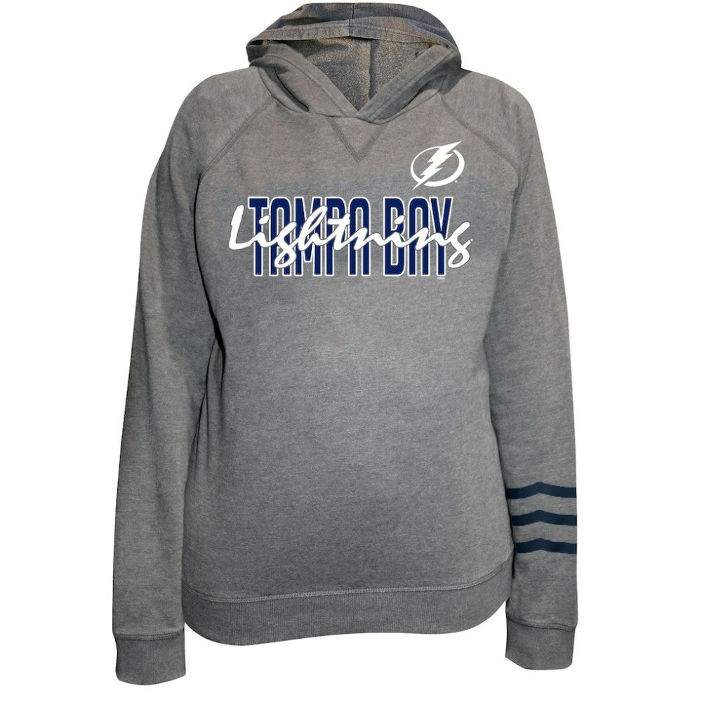 Tampa Bay Lightning Fanatics Women's Plus Size Lightweight Fleece Raglan Pullover Hoodie - Heather Gray Hoodies