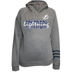 Tampa Bay Lightning Fanatics Women's Plus Size Lightweight Fleece Raglan Pullover Hoodie - Heather Gray Hoodies