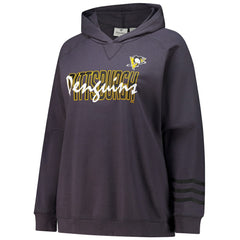 Pittsburgh Penguins Fanatics Women's Plus Size Lightweight Fleece Raglan Pullover Hoodie - Charcoal Hoodies