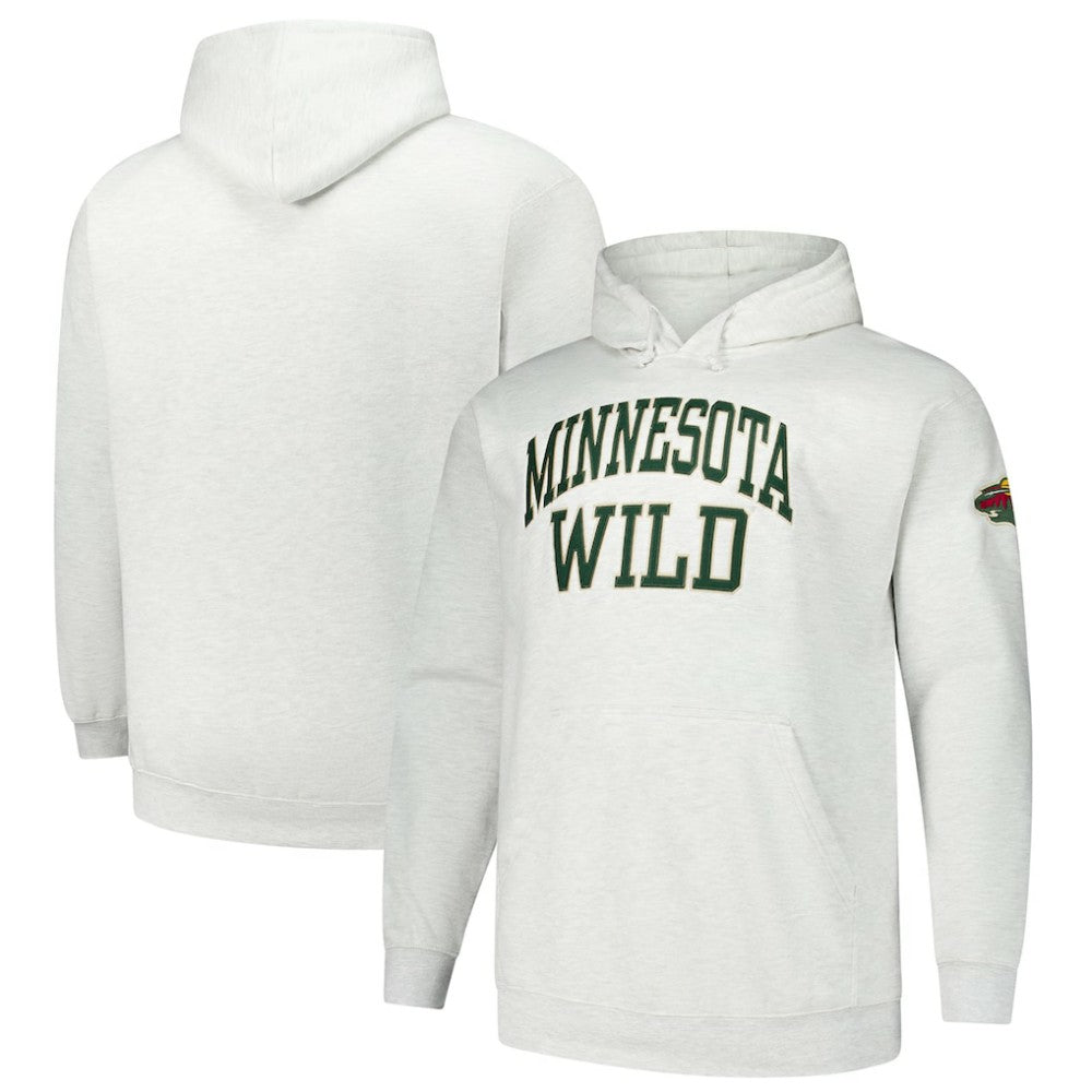 Minnesota Wild Fanatics Big & Tall Fleece Pullover Hoodie - Heather Gray Hoodies