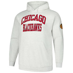Chicago Blackhawks Fanatics Big & Tall Fleece Pullover Hoodie - Heather Gray Hoodies