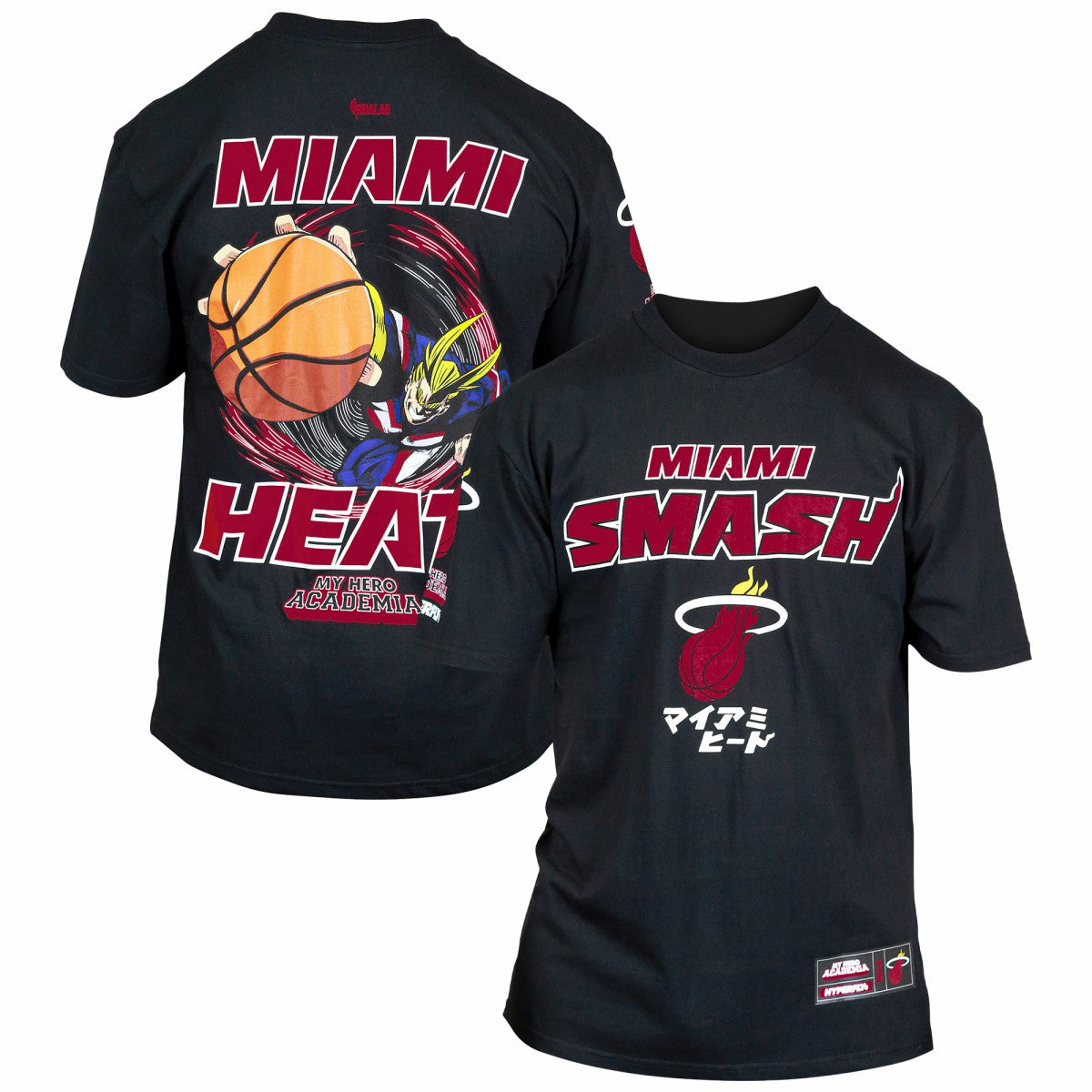 Miami Heat Hyperfly Unisex NBA x My Hero Academia All Might Smash T-Shirt - Black sale