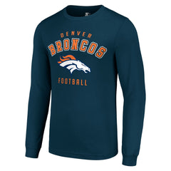Denver Broncos Starter Long Sleeve T-Shirt - Navy discount