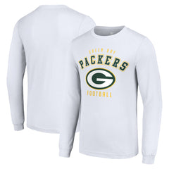 Green Bay Packers Starter Long Sleeve T-Shirt - White for sale