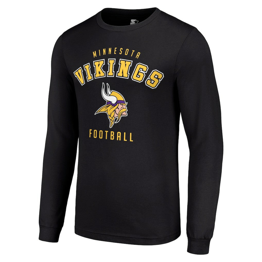 Minnesota Vikings Starter Long Sleeve T-Shirt - Black for sale