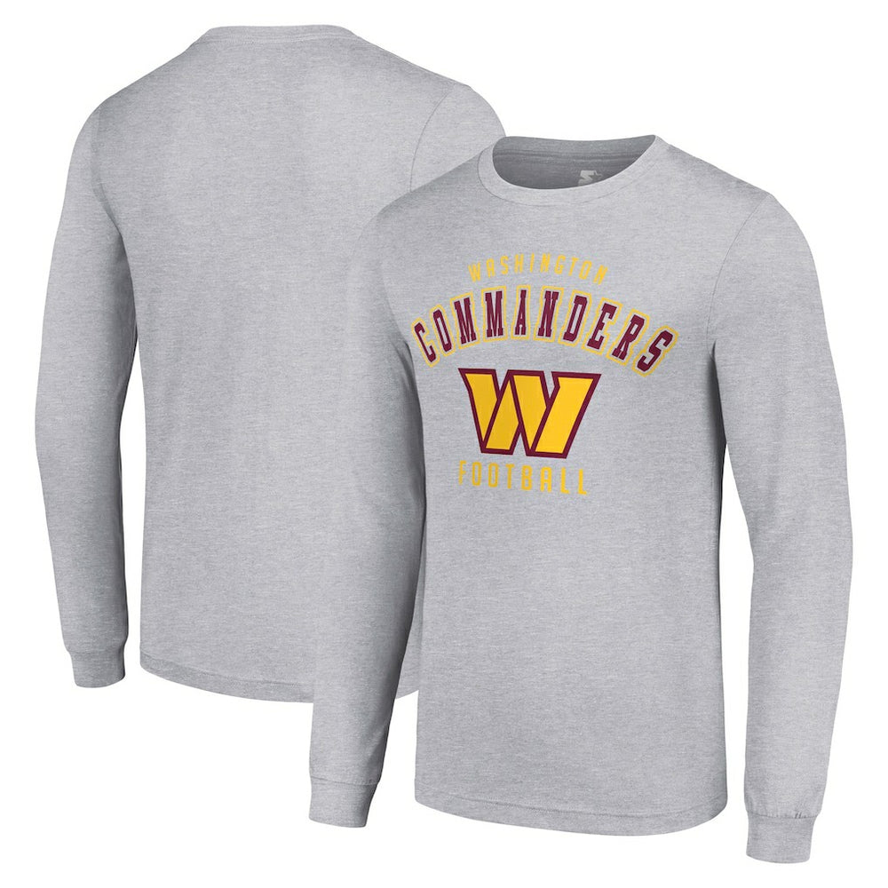 Washington Commanders Starter Long Sleeve T-Shirt - Heather Gray on sale