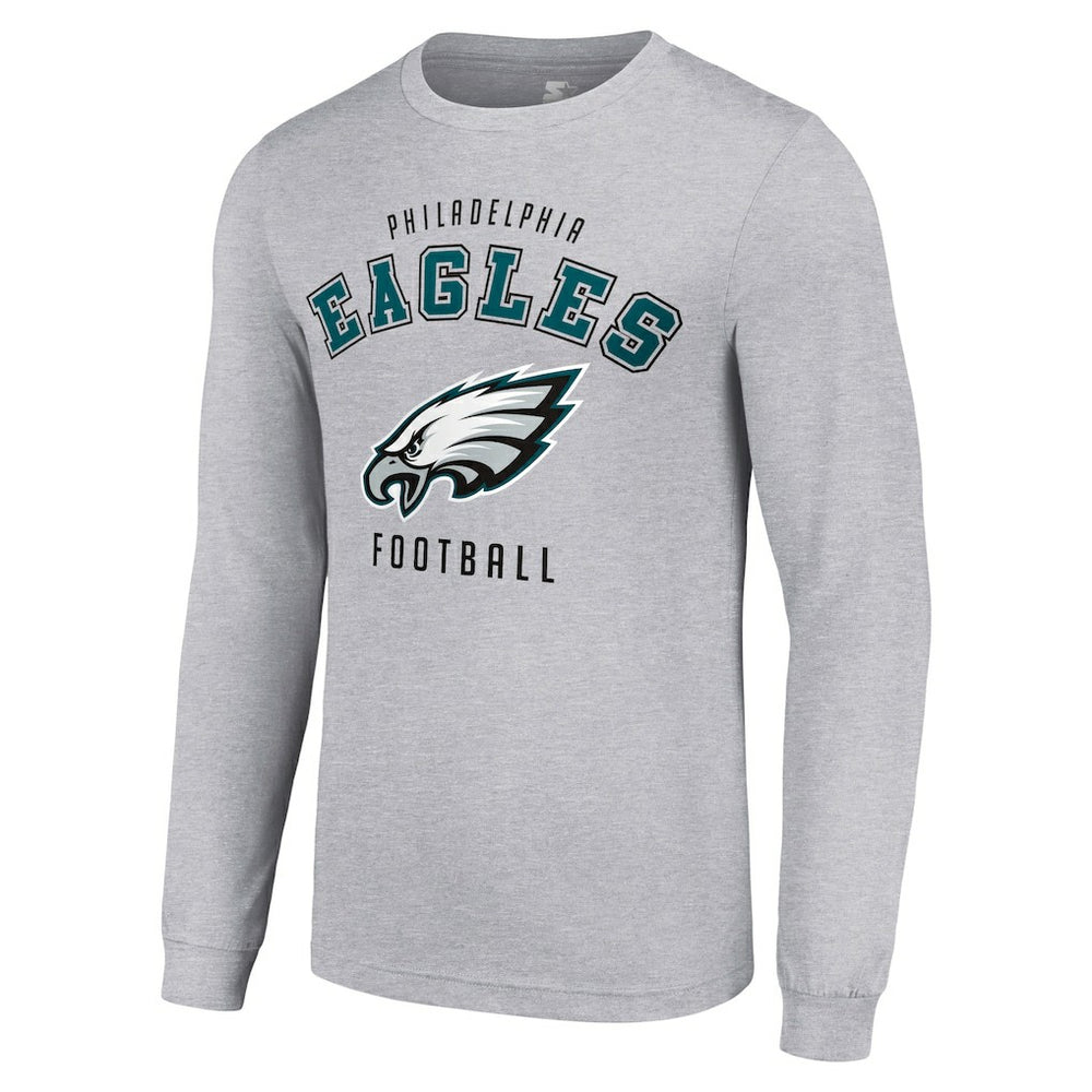 Philadelphia Eagles Starter Long Sleeve T-Shirt - Heather Gray on sale