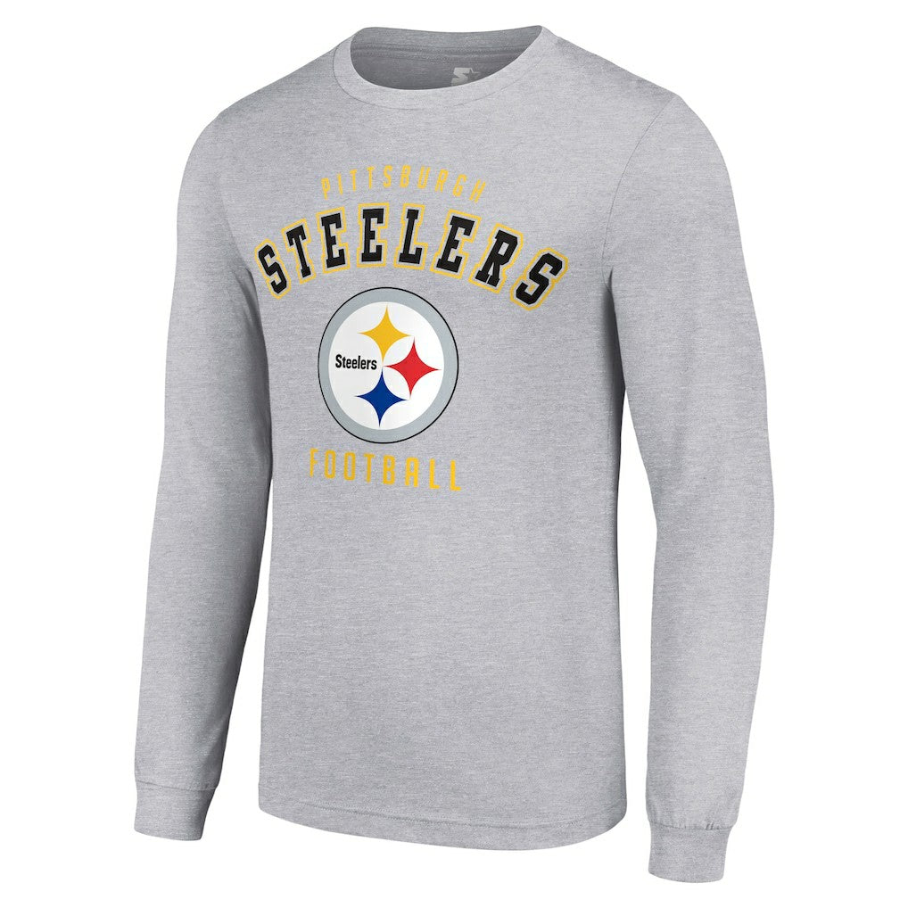 Pittsburgh Steelers Starter Long Sleeve T-Shirt - Heather Gray discount