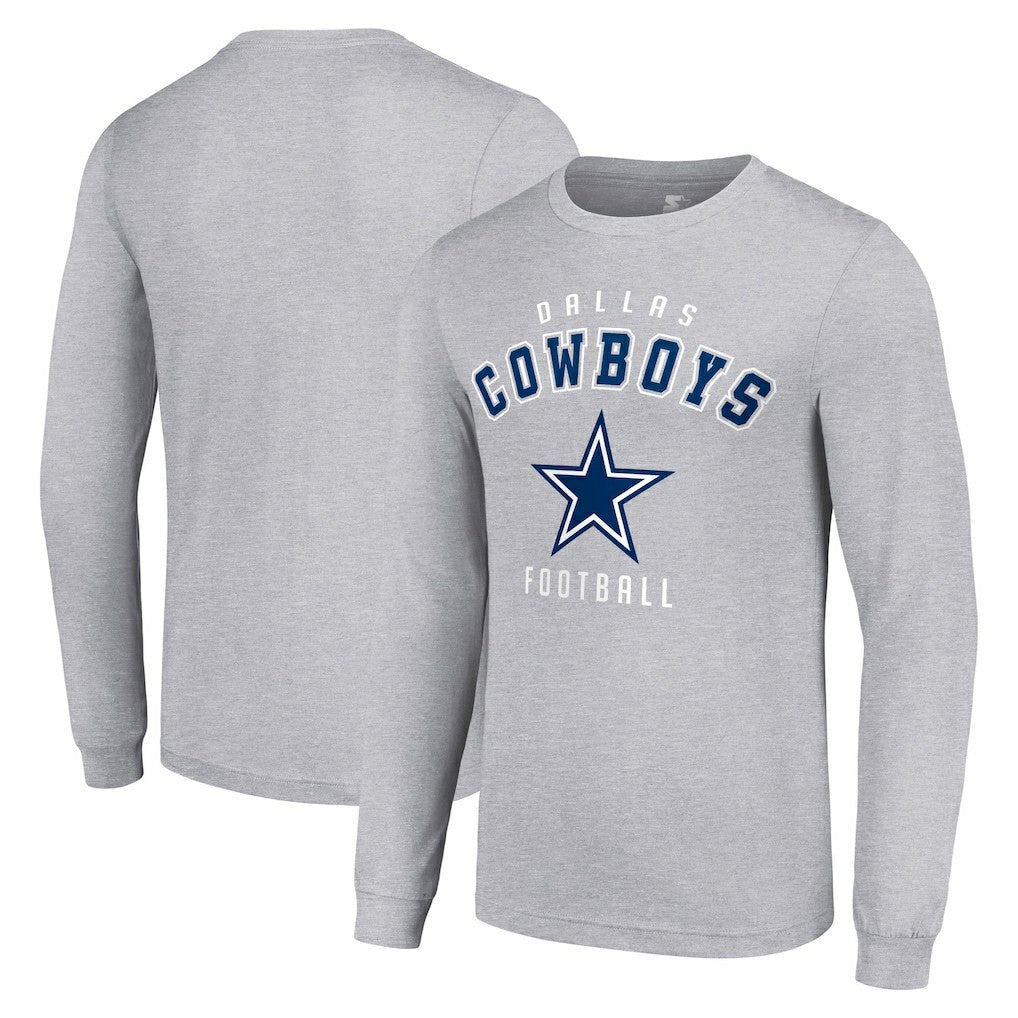Dallas Cowboys Starter Long Sleeve T-Shirt - Heather Gray outlet