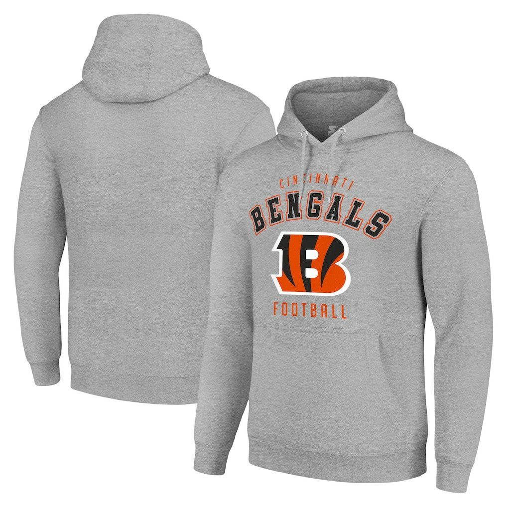 Cincinnati Bengals Starter Unisex Logo Pullover Hoodie - Heather Gray discount