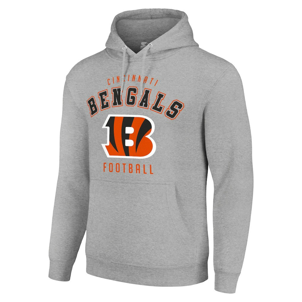 Cincinnati Bengals Starter Unisex Logo Pullover Hoodie - Heather Gray discount