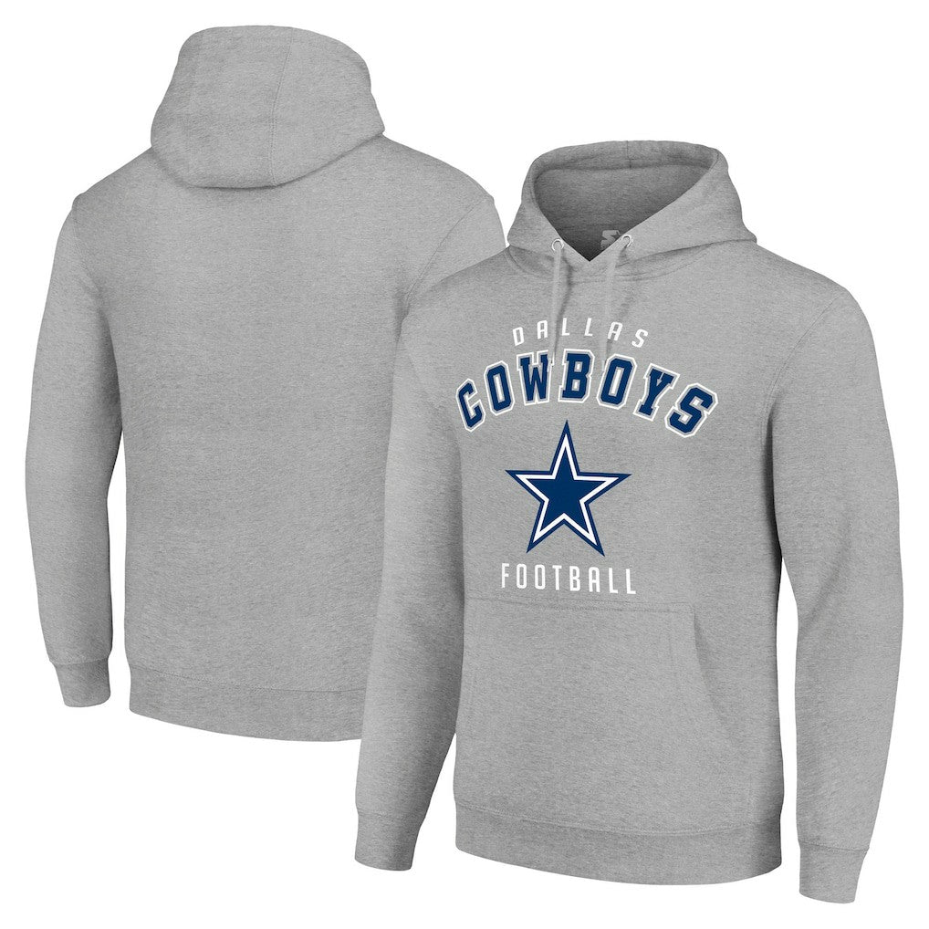 Dallas Cowboys Starter Unisex Logo Pullover Hoodie - Heather Gray on sale