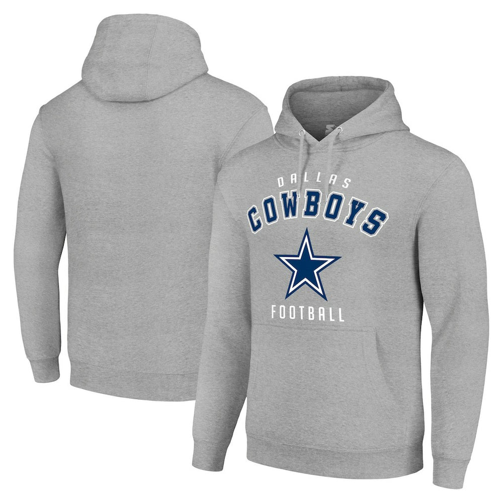 Dallas Cowboys Starter Unisex Logo Pullover Hoodie - Heather Gray on sale