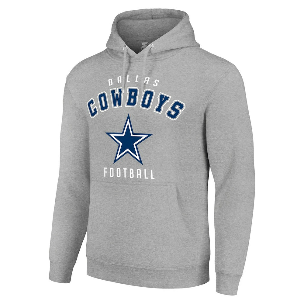 Dallas Cowboys Starter Unisex Logo Pullover Hoodie - Heather Gray on sale