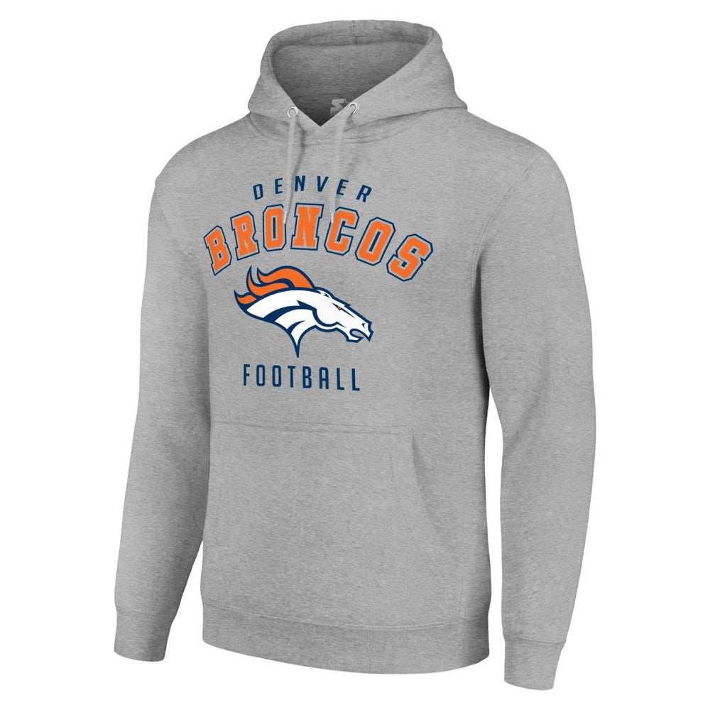 Denver Broncos Starter Unisex Logo Pullover Hoodie - Heather Gray discount