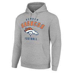 Denver Broncos Starter Unisex Logo Pullover Hoodie - Heather Gray discount