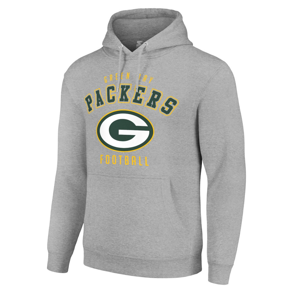 Green Bay Packers Starter Unisex Logo Pullover Hoodie - Heather Gray sale