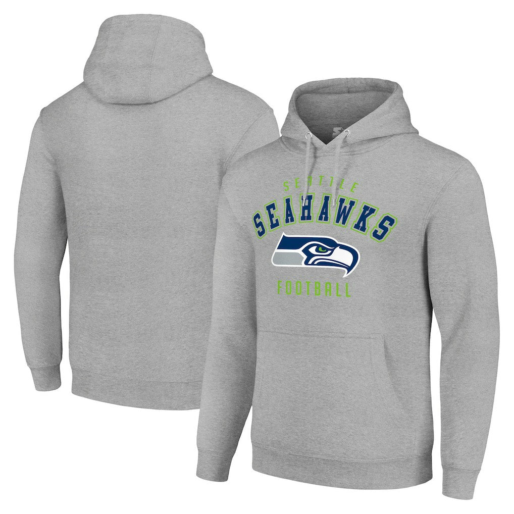 Seattle Seahawks Starter Unisex Logo Pullover Hoodie - Heather Gray discount