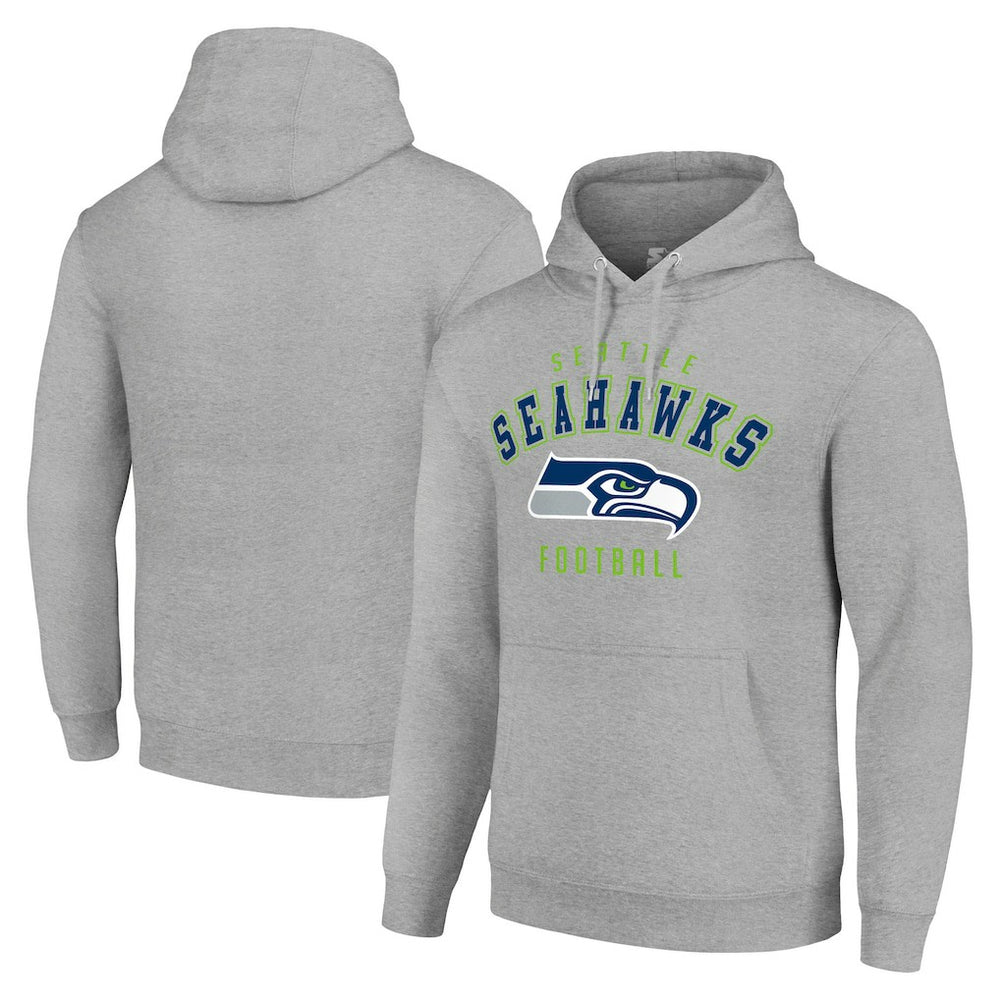 Seattle Seahawks Starter Unisex Logo Pullover Hoodie - Heather Gray discount