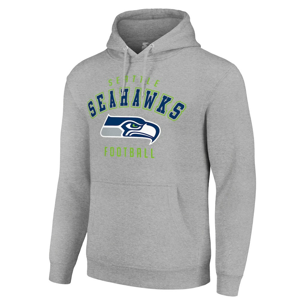 Seattle Seahawks Starter Unisex Logo Pullover Hoodie - Heather Gray discount