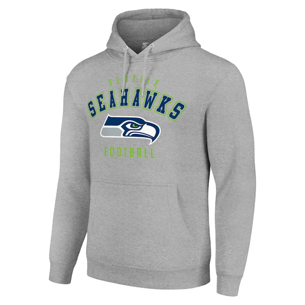Seattle Seahawks Starter Unisex Logo Pullover Hoodie - Heather Gray discount