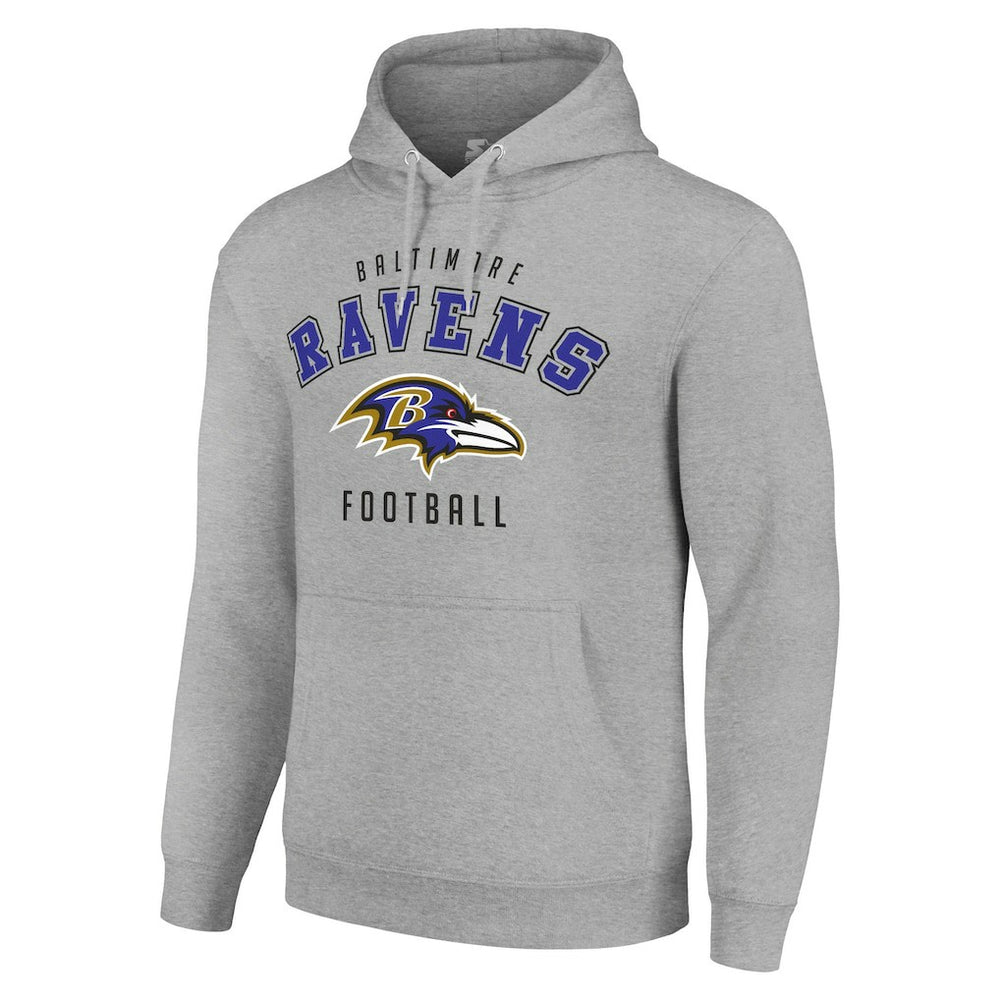 Baltimore Ravens Starter Unisex Logo Pullover Hoodie - Heather Gray for sale