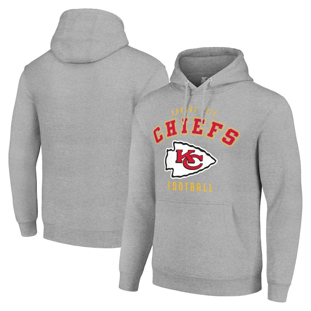 Kansas City Chiefs Starter Unisex Logo Pullover Hoodie - Heather Gray for sale