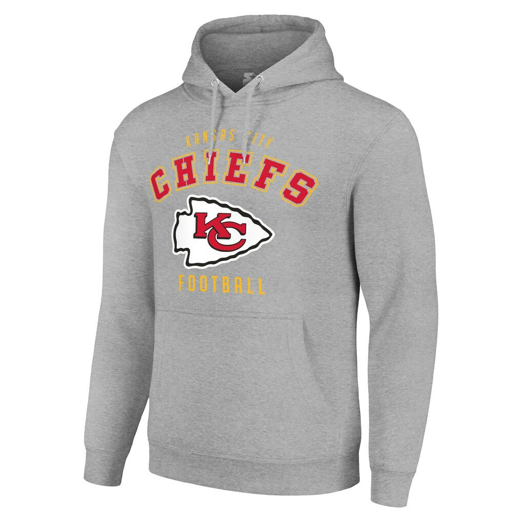 Kansas City Chiefs Starter Unisex Logo Pullover Hoodie - Heather Gray for sale