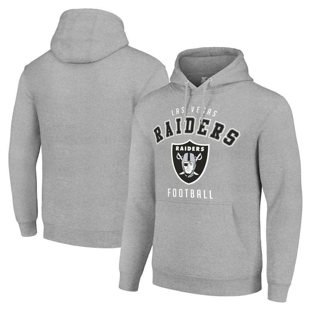Las Vegas Raiders Starter Unisex Logo Pullover Hoodie - Heather Gray discount