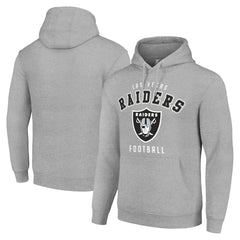 Las Vegas Raiders Starter Unisex Logo Pullover Hoodie - Heather Gray discount