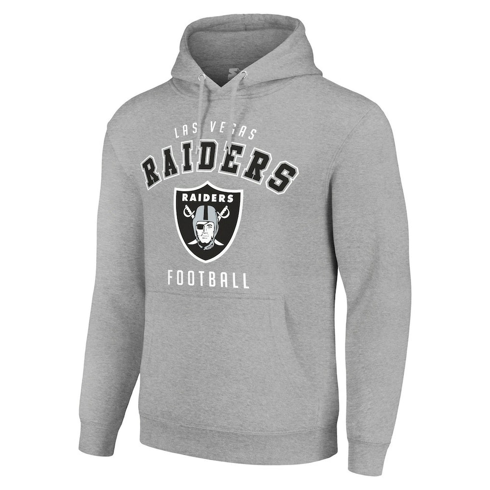 Las Vegas Raiders Starter Unisex Logo Pullover Hoodie - Heather Gray discount