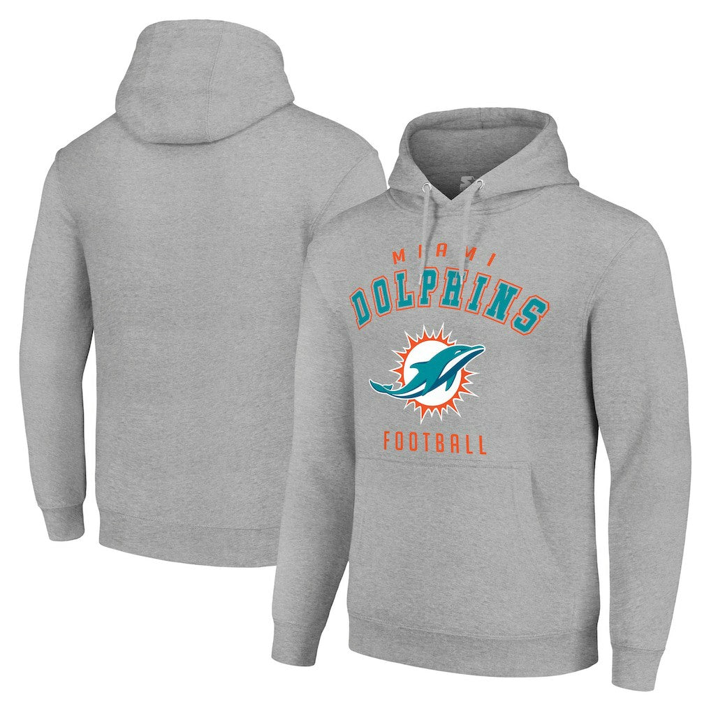 Miami Dolphins Starter Unisex Logo Pullover Hoodie - Heather Gray on sale
