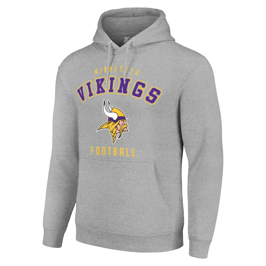 Minnesota Vikings Starter Unisex Logo Pullover Hoodie - Heather Gray on sale