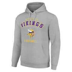 Minnesota Vikings Starter Unisex Logo Pullover Hoodie - Heather Gray on sale