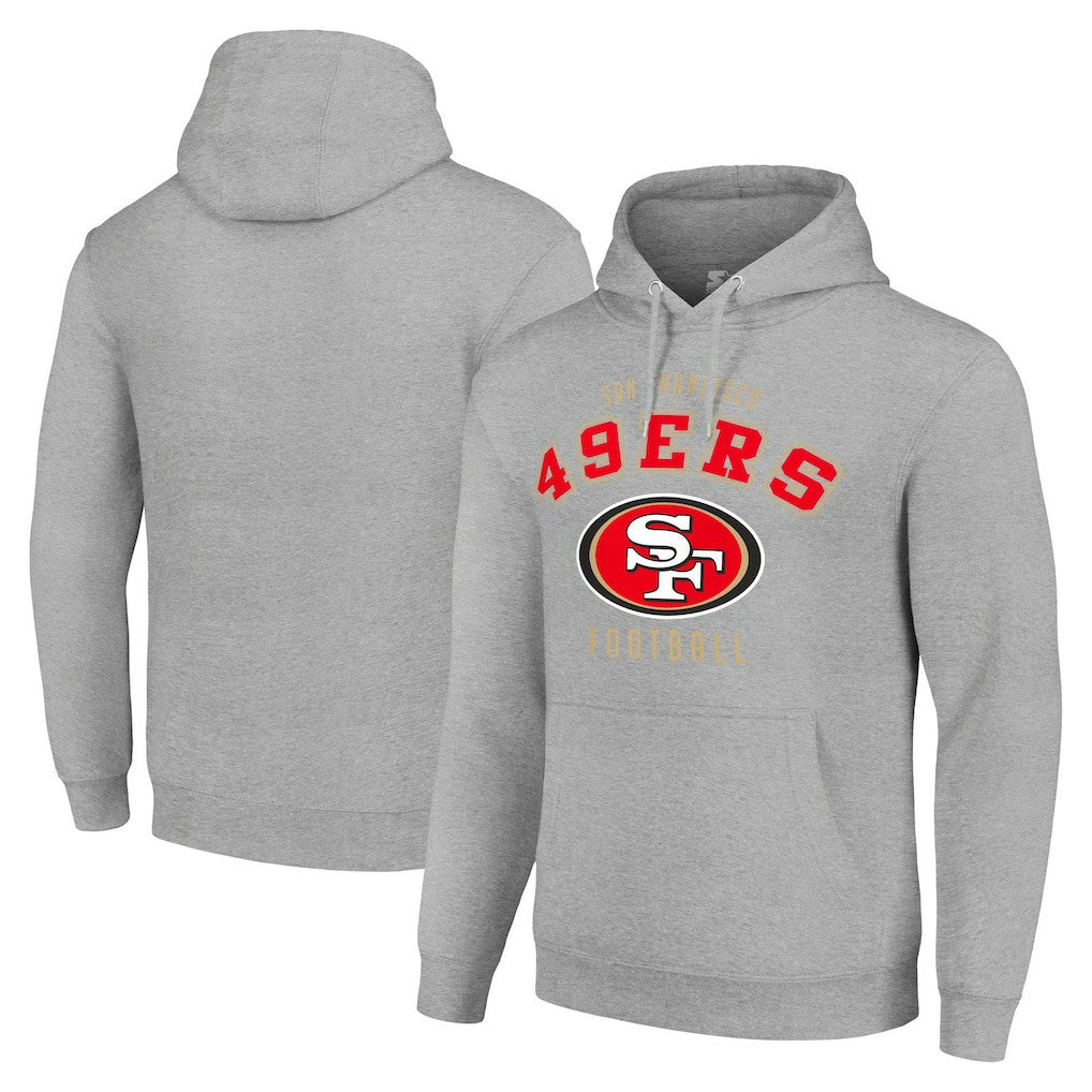 San Francisco 49ers Starter Unisex Logo Pullover Hoodie - Heather Gray sale