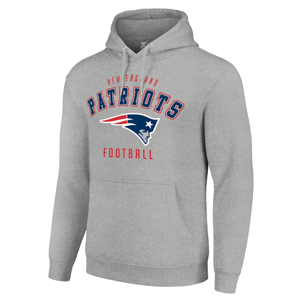 New England Patriots Starter Unisex Logo Pullover Hoodie - Heather Gray for sale