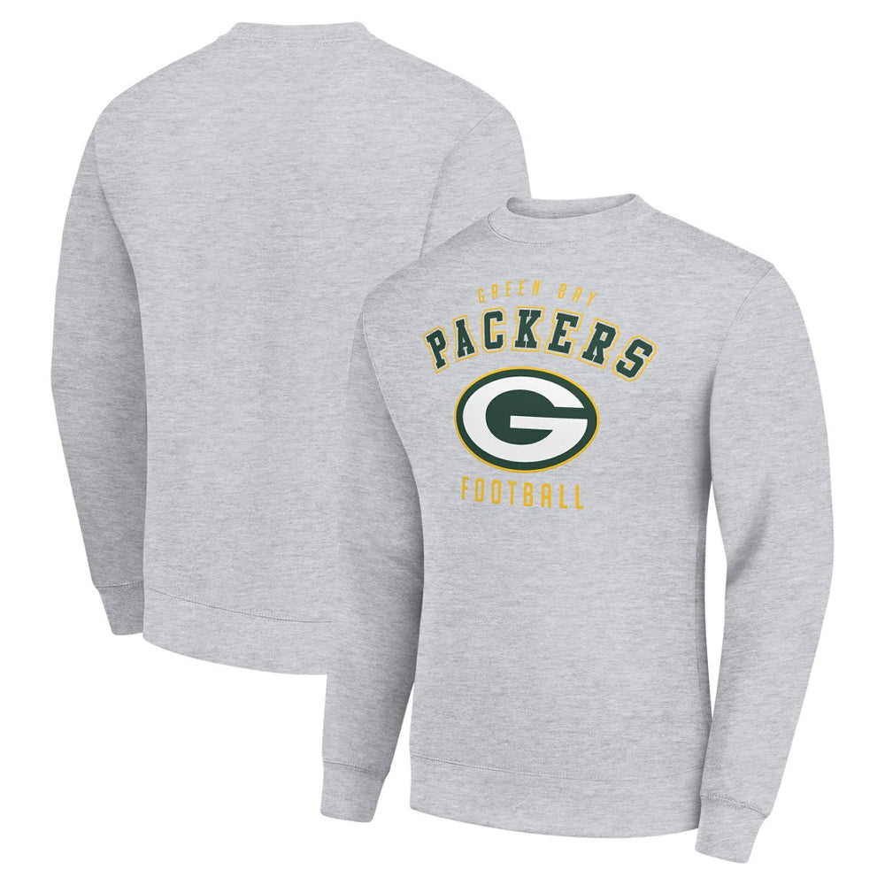 Green Bay Packers Starter Team Logo Pullover Sweatshirt - Heather Gray for sale