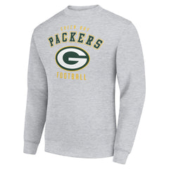Green Bay Packers Starter Team Logo Pullover Sweatshirt - Heather Gray for sale