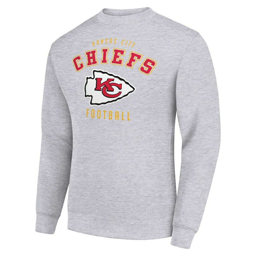 Kansas City Chiefs Starter Team Logo Pullover Sweatshirt - Heather Gray for sale