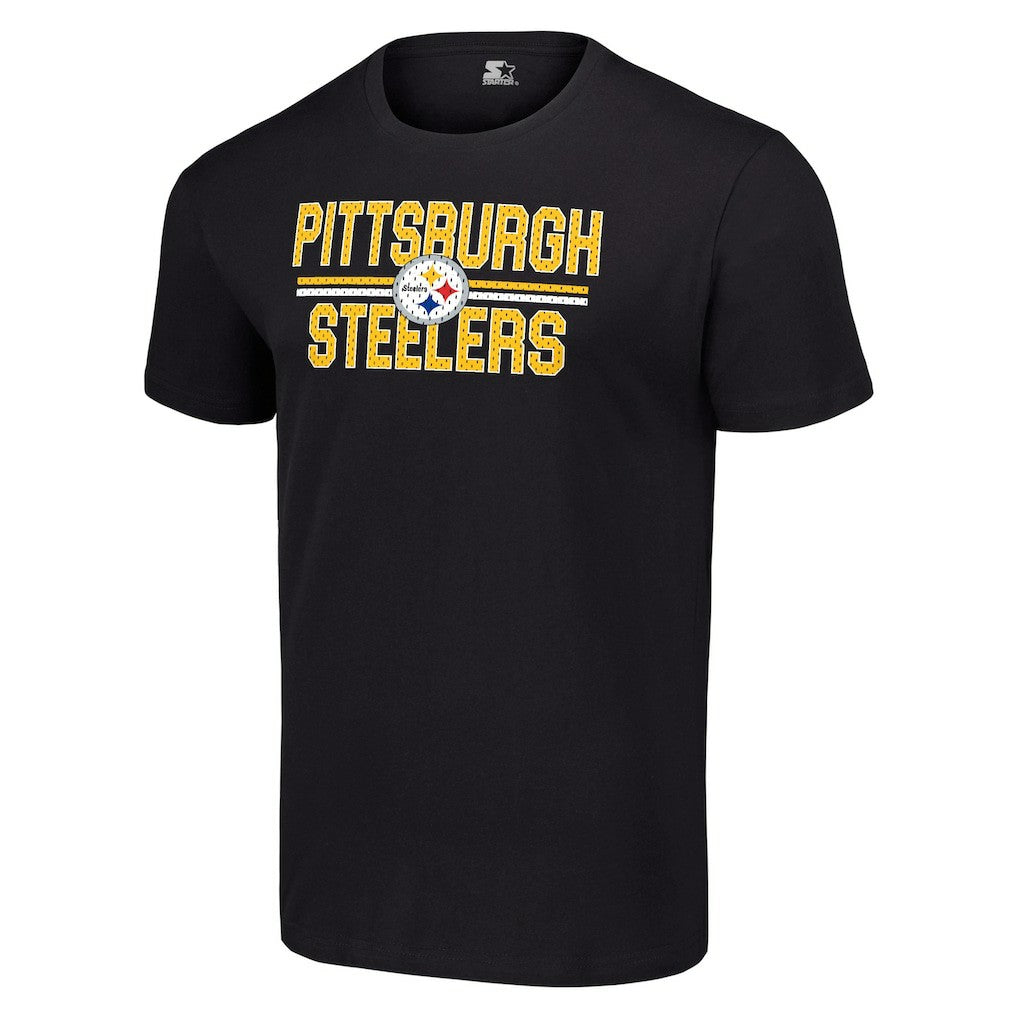Pittsburgh Steelers Starter Team Mesh Print Graphic T-Shirt - Black cheap