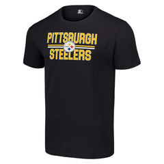 Pittsburgh Steelers Starter Team Mesh Print Graphic T-Shirt - Black cheap