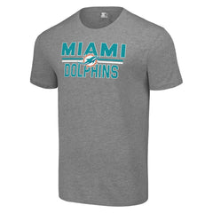 Miami Dolphins Starter Team Mesh Print Graphic T-Shirt - Heather Gray outlet