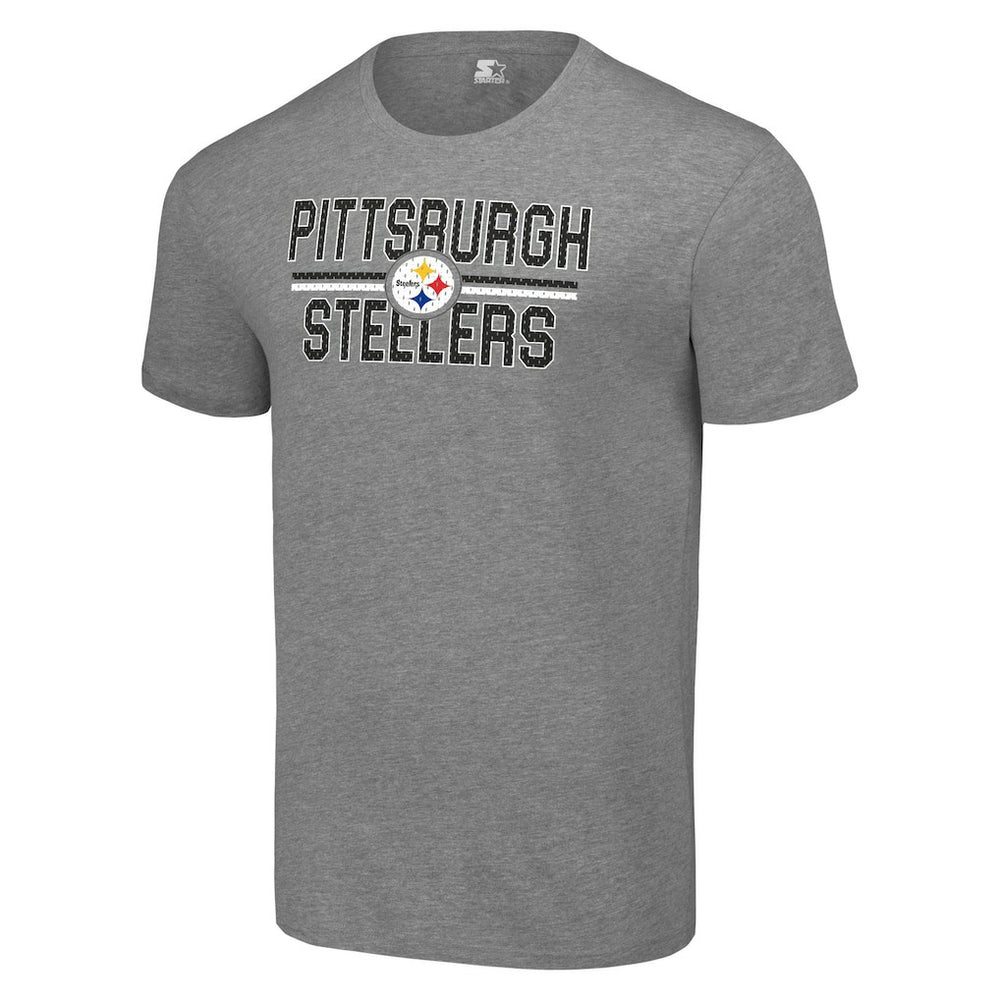 Pittsburgh Steelers Starter Team Mesh Print Graphic T-Shirt - Heather Gray cheap