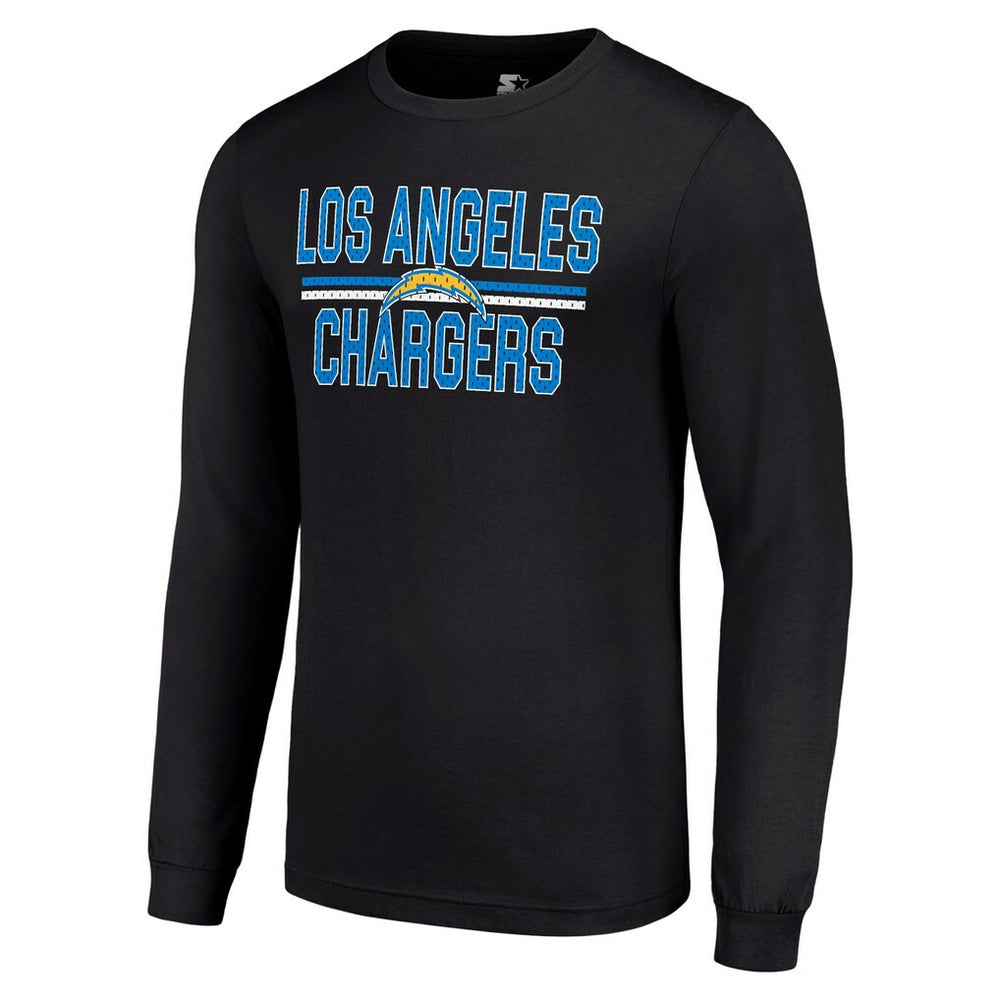 Los Angeles Chargers Starter Team Mesh Print Graphic Long Sleeve T-Shirt - Black for sale