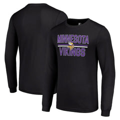 Minnesota Vikings Starter Team Mesh Print Graphic Long Sleeve T-Shirt - Black on sale