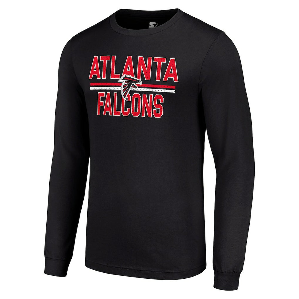 Atlanta Falcons Starter Team Mesh Print Graphic Long Sleeve T-Shirt - Black sale