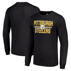 Pittsburgh Steelers Starter Team Mesh Print Graphic Long Sleeve T-Shirt - Black sale